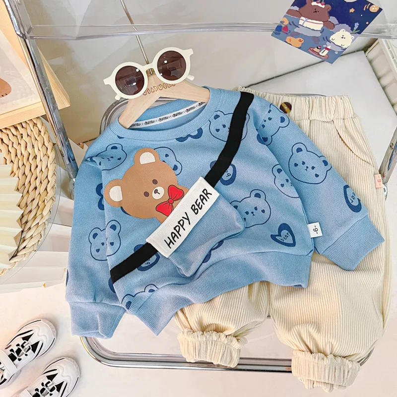 New Spring Autumn Baby Girl Clothes Suit Children Boys Cartoon T-Shirt Pants 2Pcs/Sets Toddler Fashion Costume Kids Tracksuits