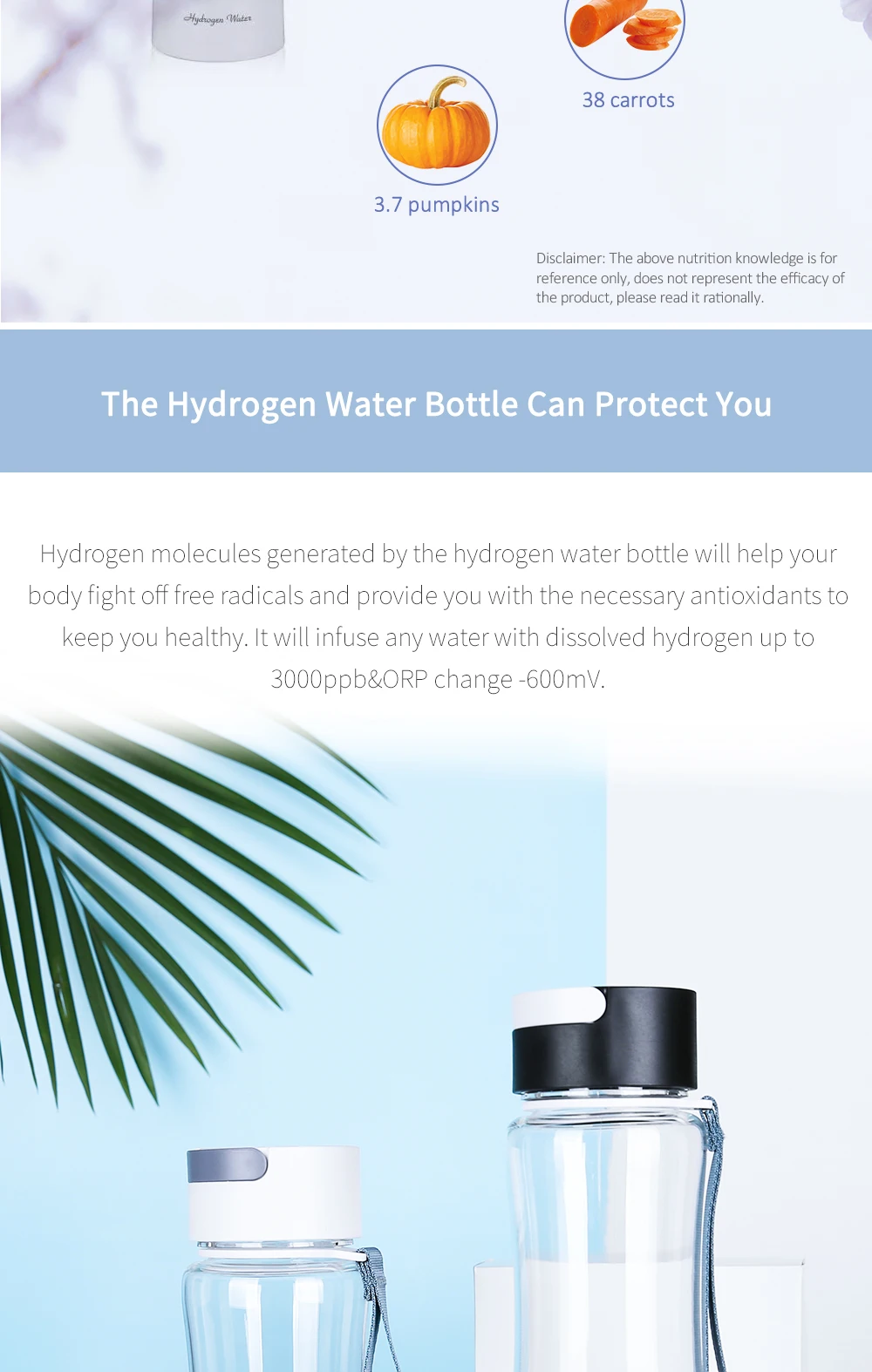 Sport/Travel Design DuPont 3000ppb Hydrogen Rich Water Generator  3 in 1 use with Inhalation tube self-cleaning SPE/PEM H2 maker