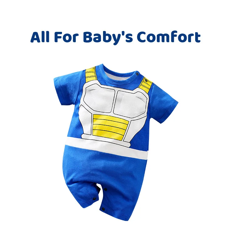 Newborn Clothing Handsome Anime Role Play Cotton Comfortable And Soft Summer Boys And Girls Short Sleeved Baby Jumpsuit