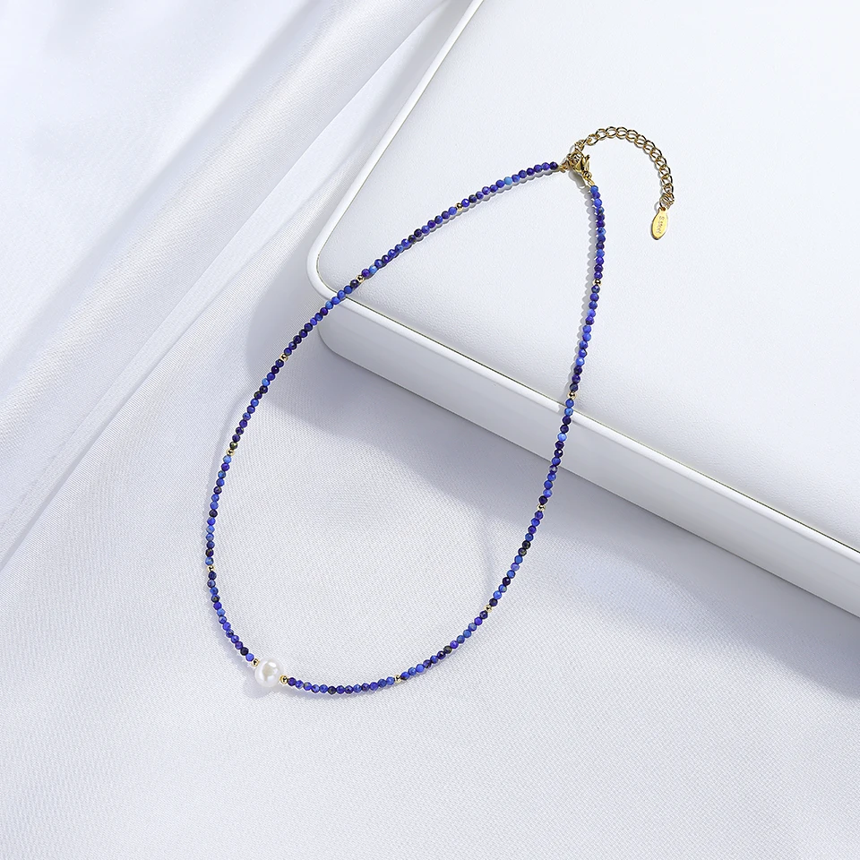 7mm Pearl Necklace Freshwater Natural Stone Choker For Women Stainless Steel Stainless Jewelry Amethyst Chains