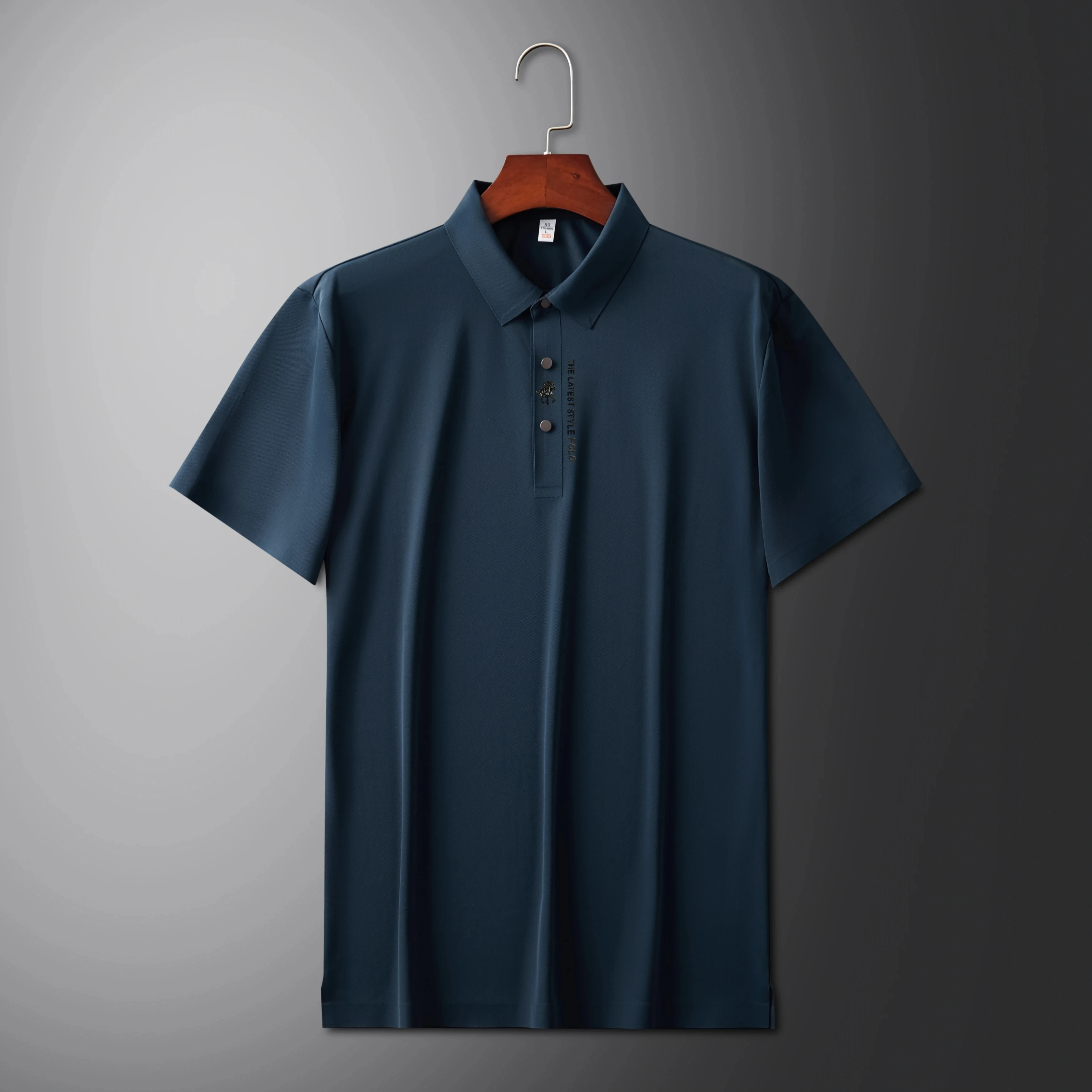 High end brand printed polo shirt men's short sleeve summer fashion business casual seamless ice silk breathable golf T-shirt