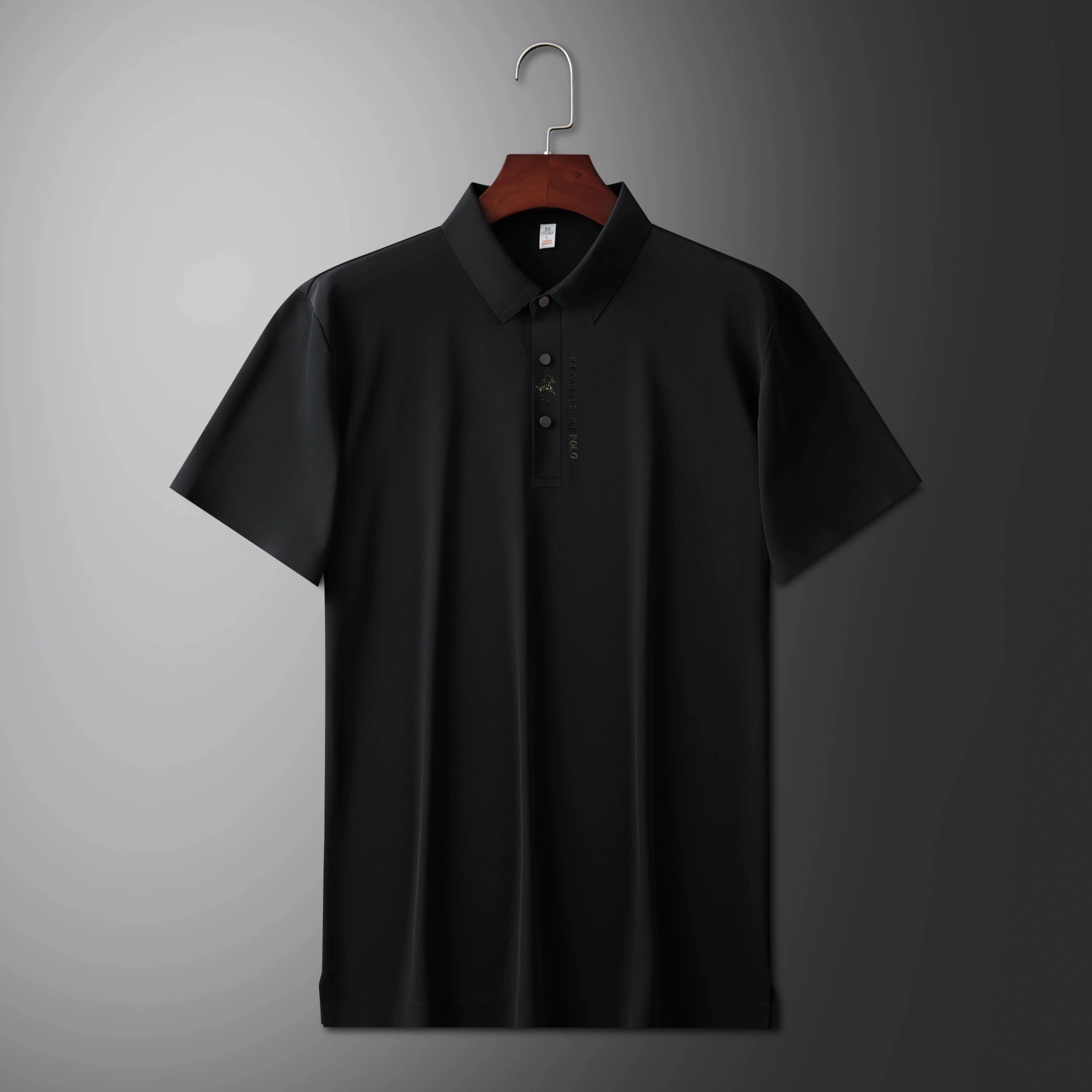 High end brand printed polo shirt men's short sleeve summer fashion business casual seamless ice silk breathable golf T-shirt