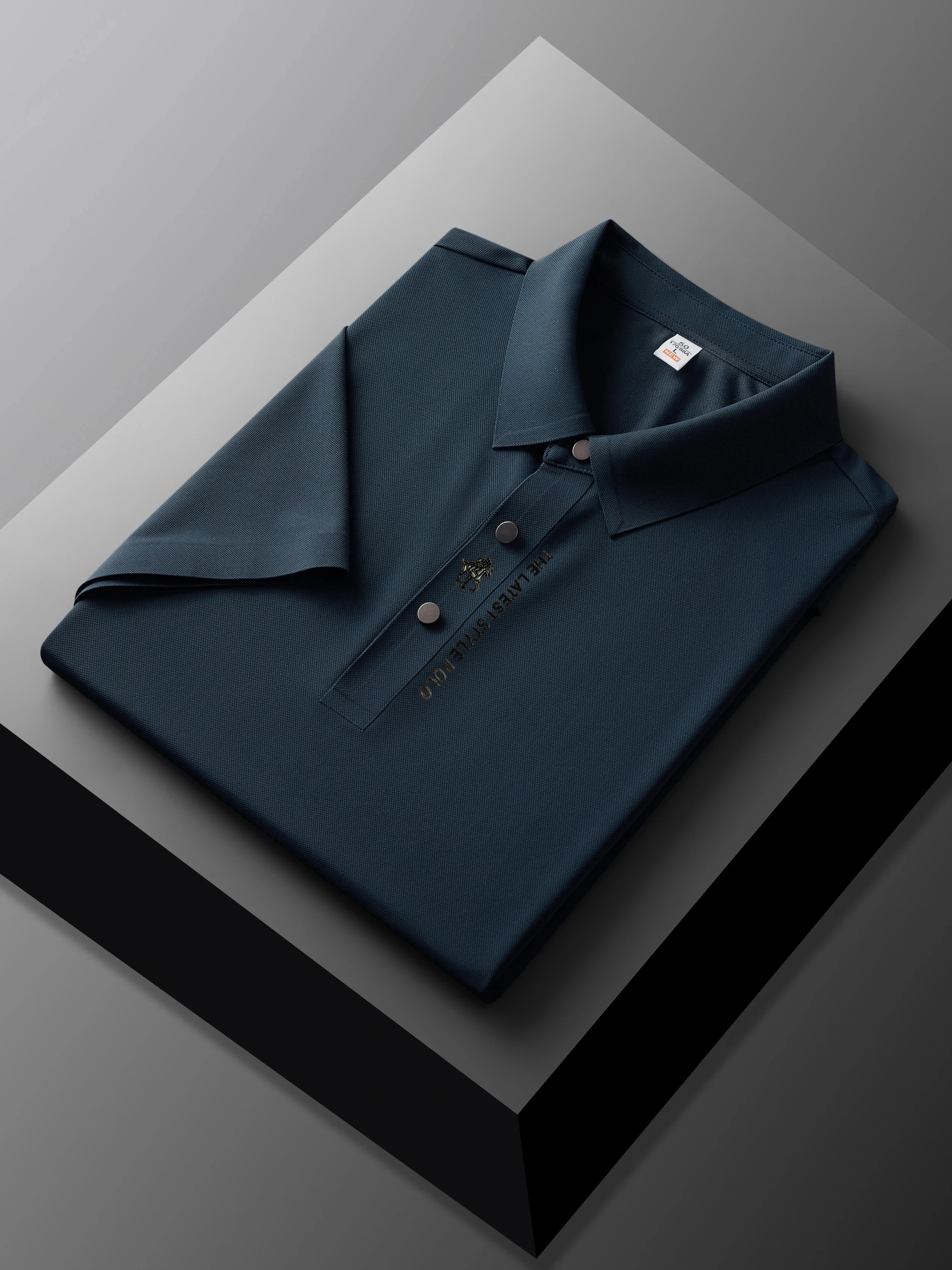 High end brand printed polo shirt men's short sleeve summer fashion business casual seamless ice silk breathable golf T-shirt