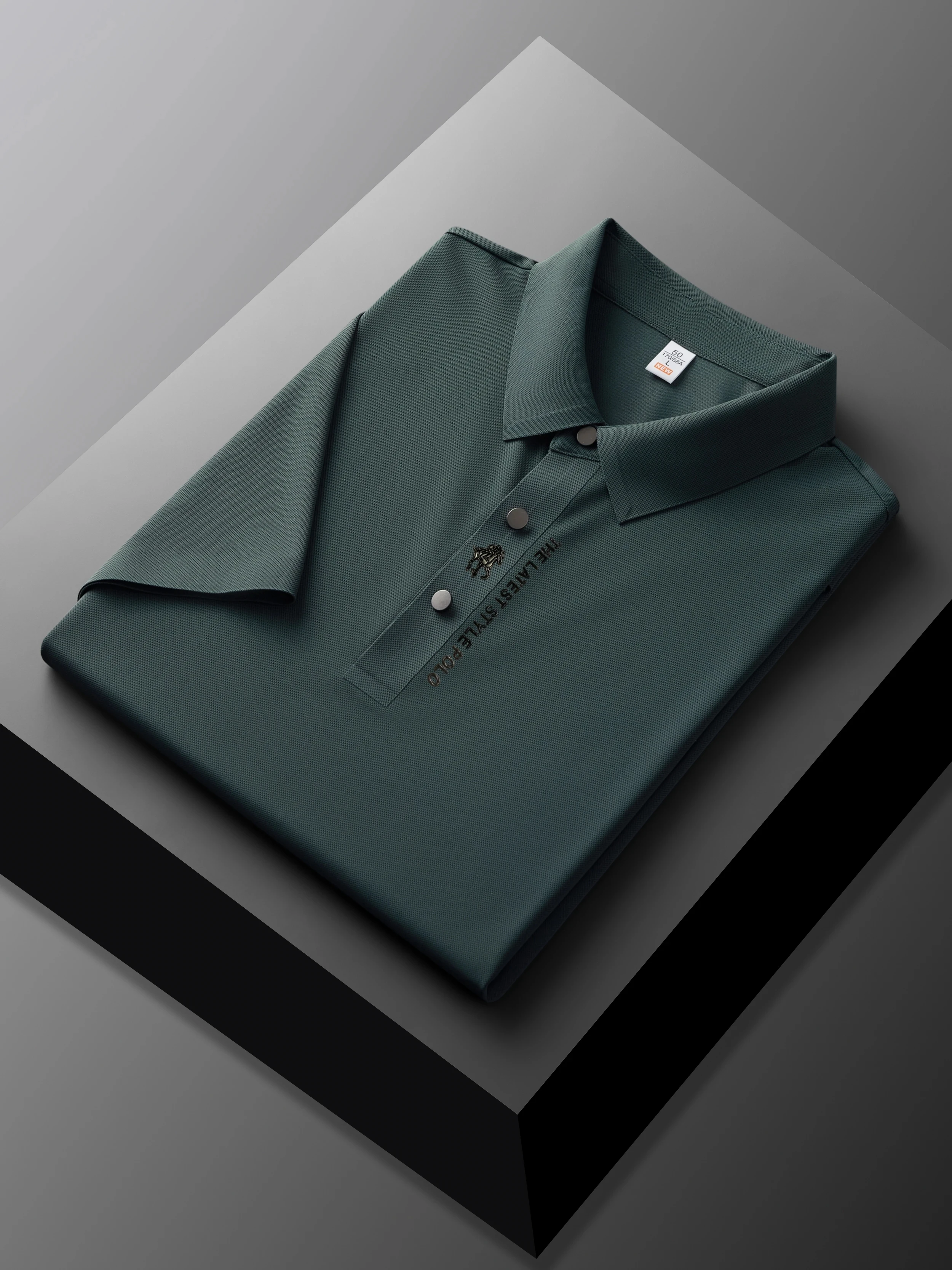 High end brand printed polo shirt men's short sleeve summer fashion business casual seamless ice silk breathable golf T-shirt