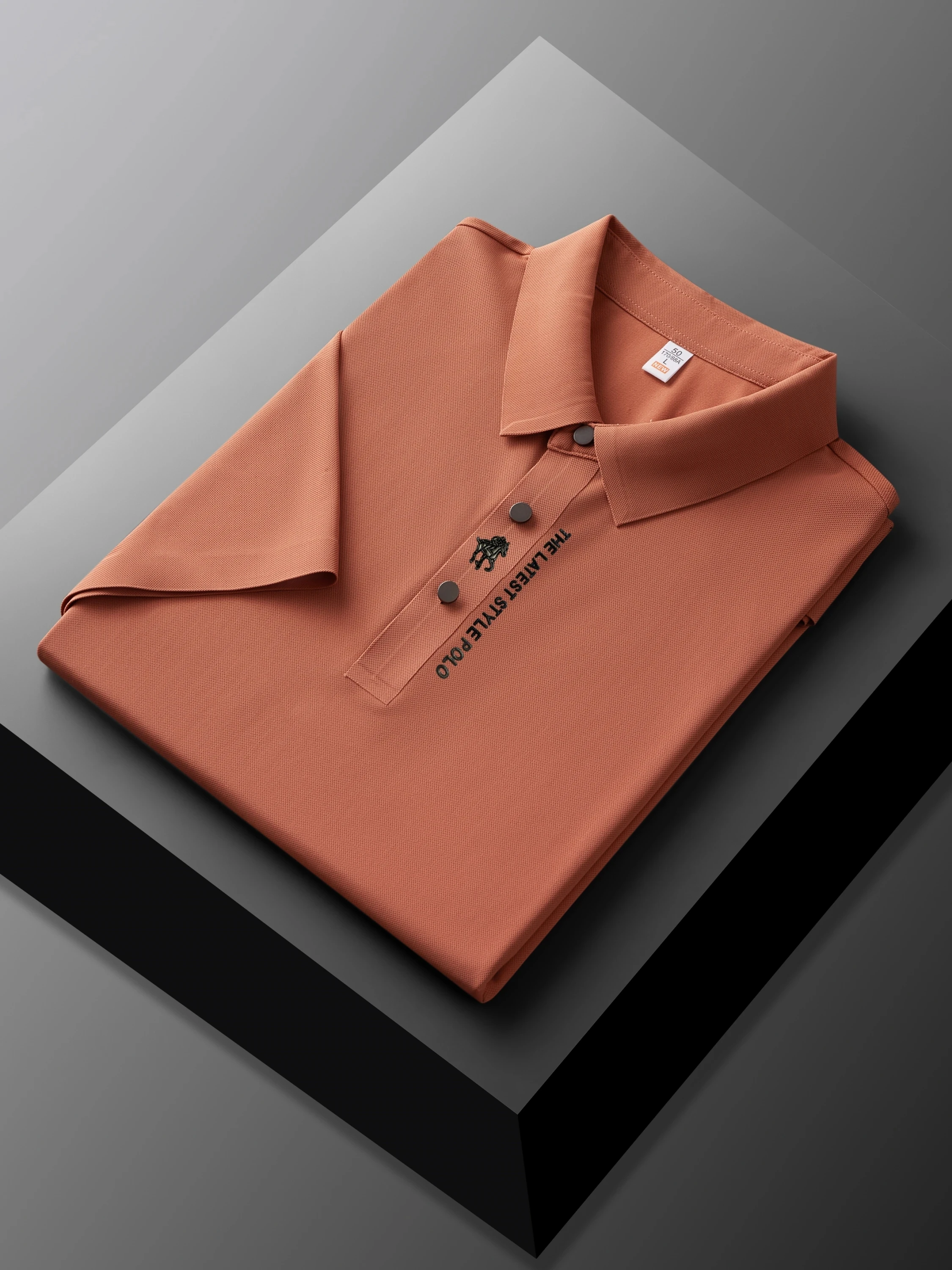 High end brand printed polo shirt men's short sleeve summer fashion business casual seamless ice silk breathable golf T-shirt