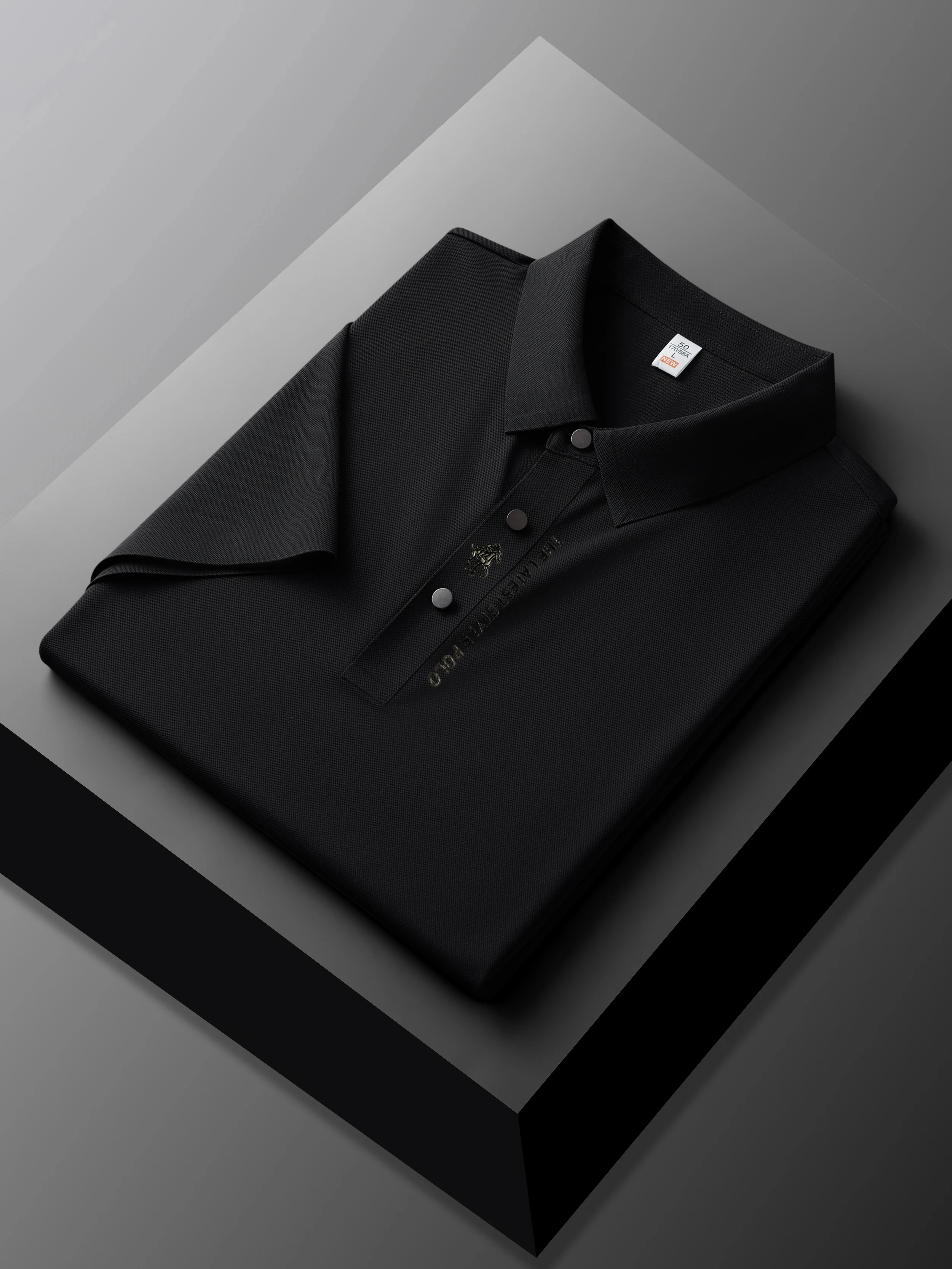 High end brand printed polo shirt men's short sleeve summer fashion business casual seamless ice silk breathable golf T-shirt