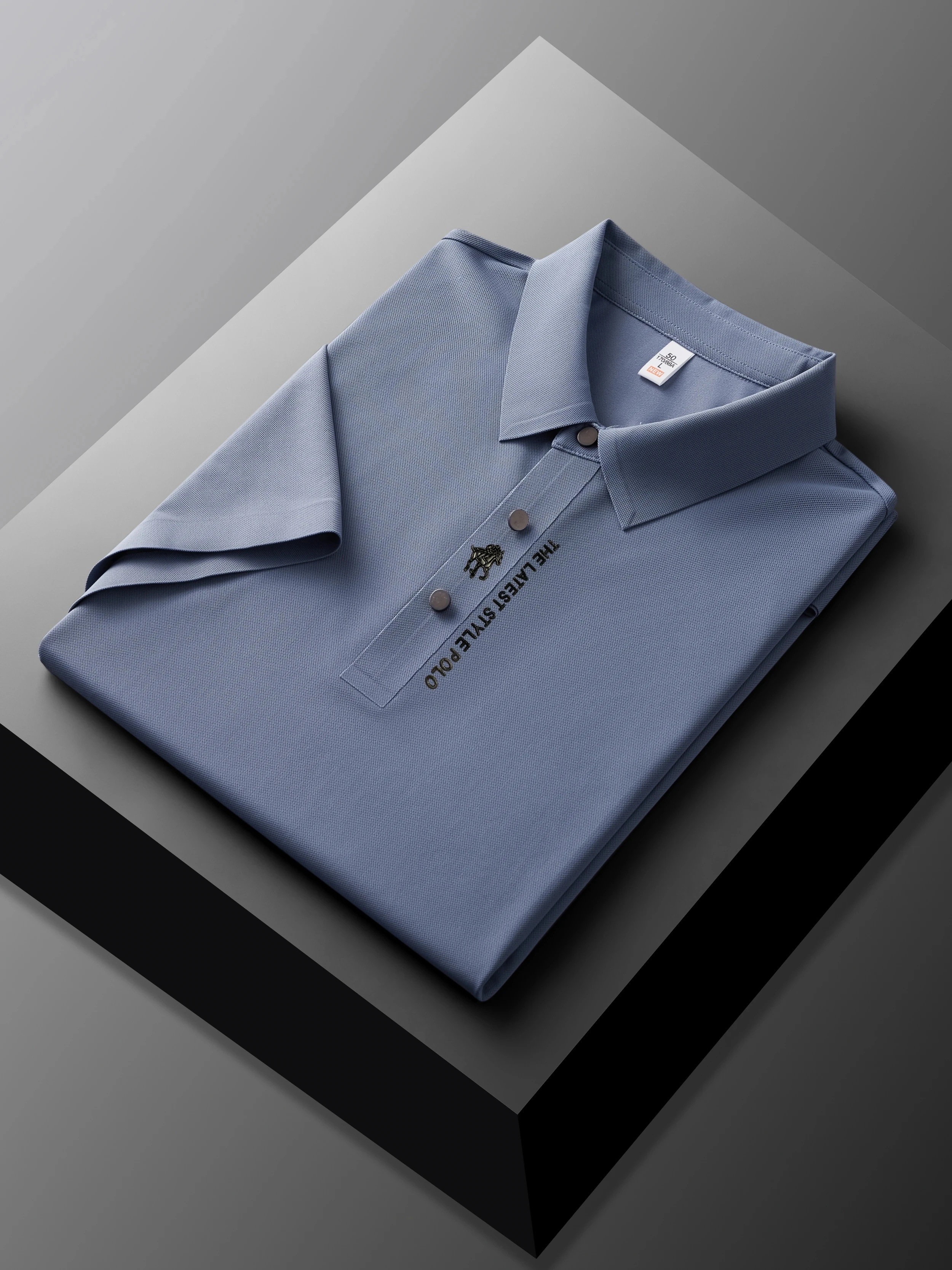 High end brand printed polo shirt men's short sleeve summer fashion business casual seamless ice silk breathable golf T-shirt