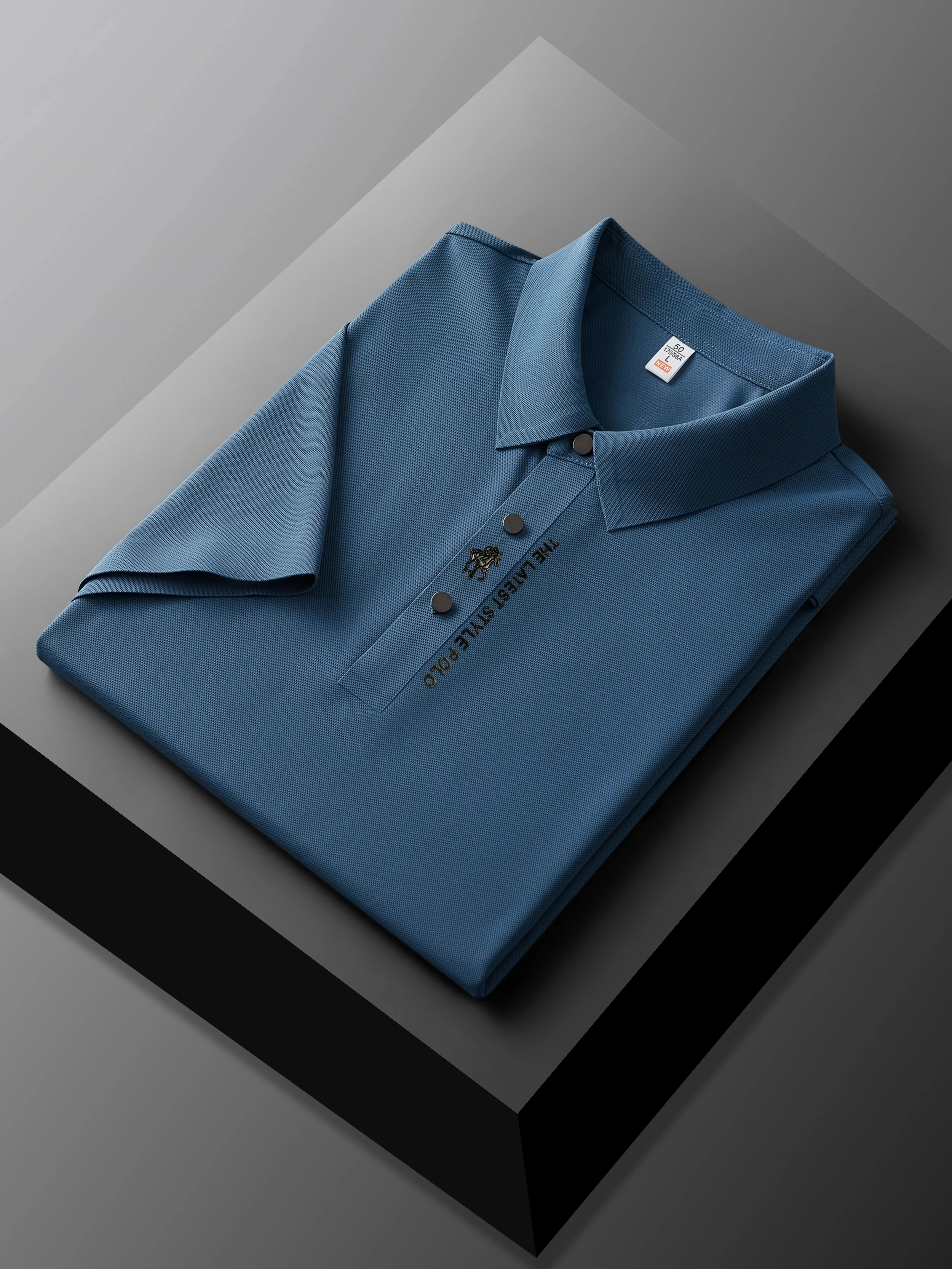 High end brand printed polo shirt men's short sleeve summer fashion business casual seamless ice silk breathable golf T-shirt