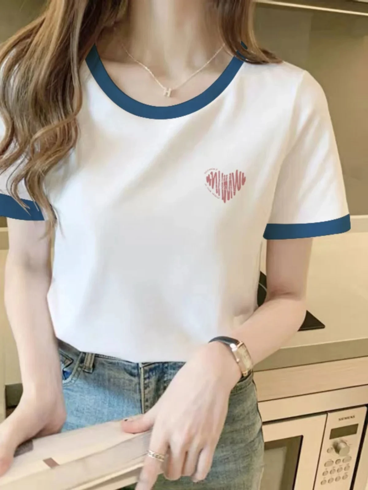 This Year's Popular Women Clothes Fashion Short Sleeve T-shirt Design Sense Casual Top Female New Summer Oversized Women Tops