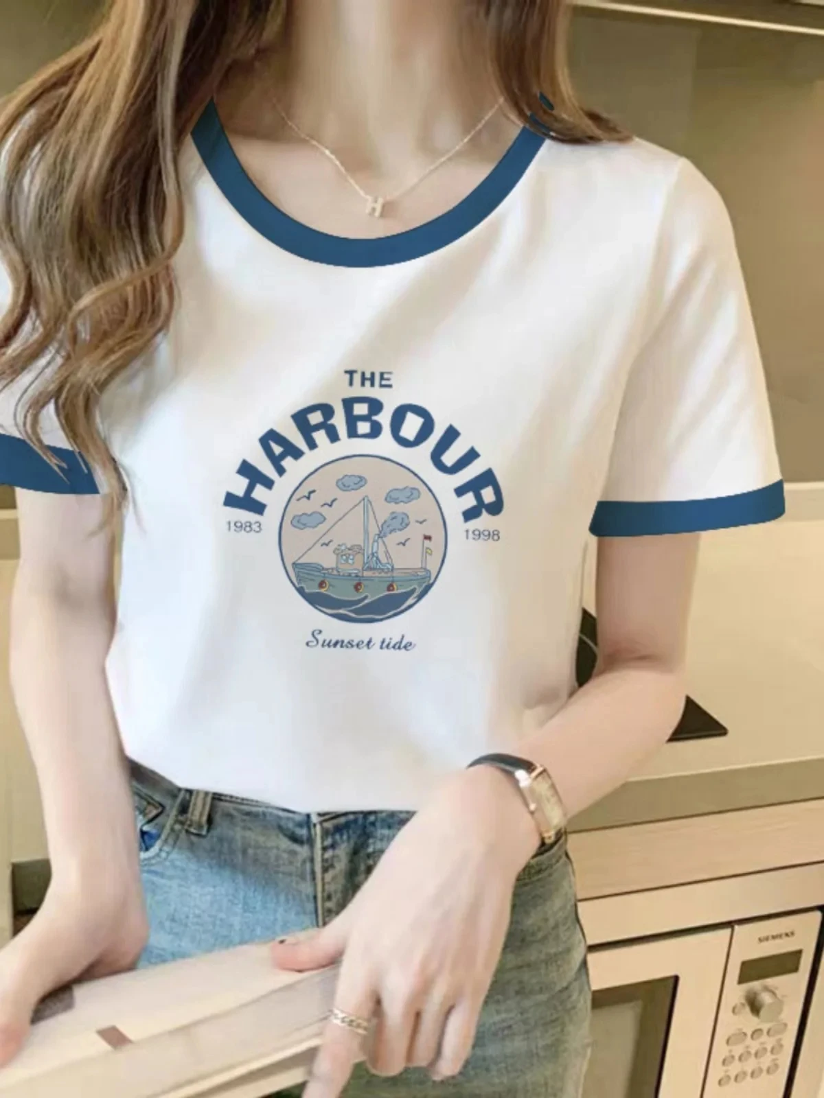 This Year's Popular Women Clothes Fashion Short Sleeve T-shirt Design Sense Casual Top Female New Summer Oversized Women Tops