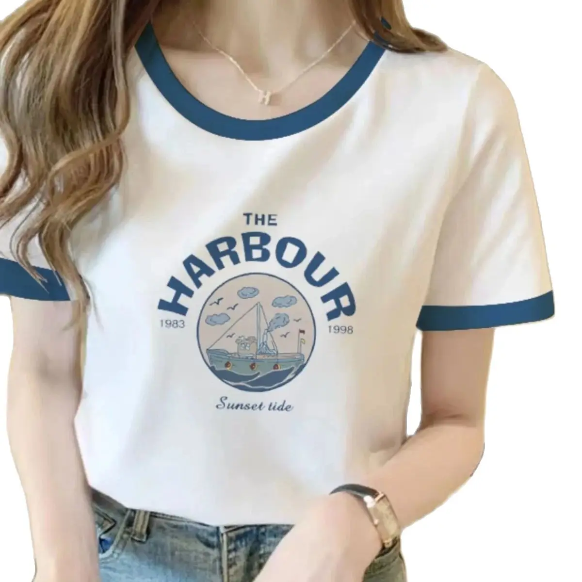 This Year's Popular Women Clothes Fashion Short Sleeve T-shirt Design Sense Casual Top Female New Summer Oversized Women Tops