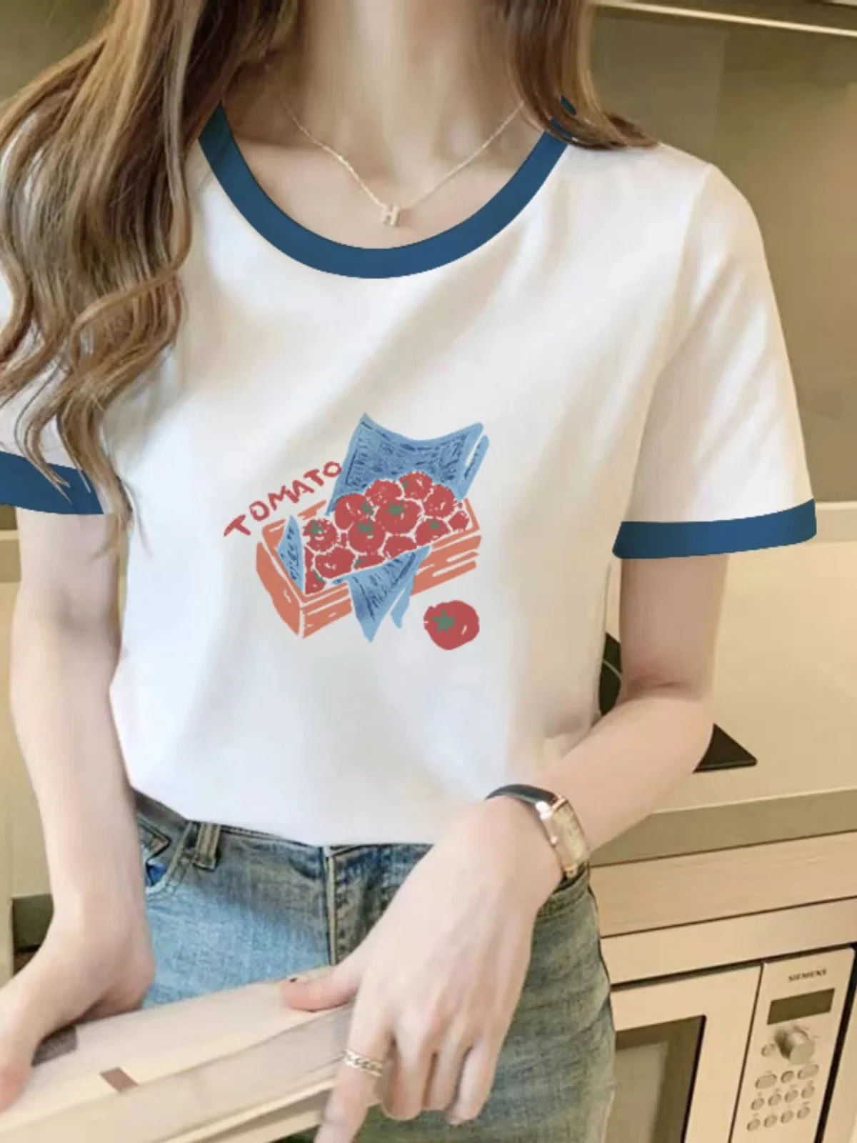 This Year's Popular Women Clothes Fashion Short Sleeve T-shirt Design Sense Casual Top Female New Summer Oversized Women Tops