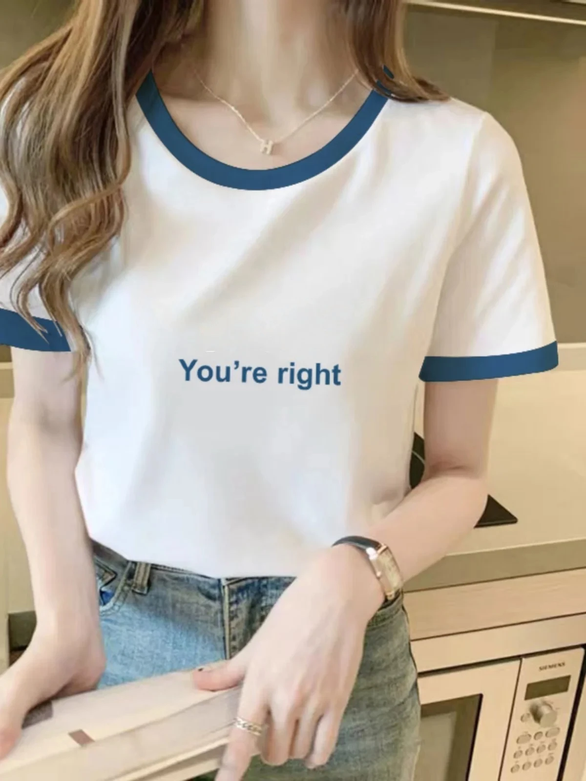 This Year's Popular Women Clothes Fashion Short Sleeve T-shirt Design Sense Casual Top Female New Summer Oversized Women Tops