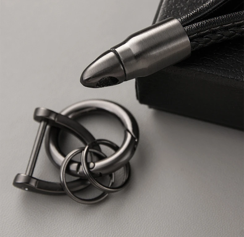 Handwoven Leather Car Key Buckle Keychain Luxury Style Hand Woven Leather Hanging Car Key Ring,Comes with Box Packaging