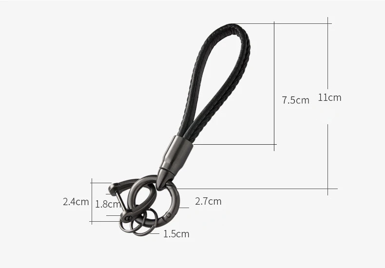 Handwoven Leather Car Key Buckle Keychain Luxury Style Hand Woven Leather Hanging Car Key Ring,Comes with Box Packaging
