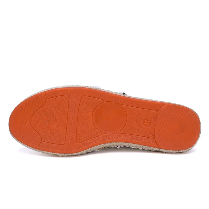 2024 Summer New Espadrilles For Men Shoes Linen Men's Casual Shoes Handmade Weaving Fisherman Shoes Fashion Flats Big Size 47