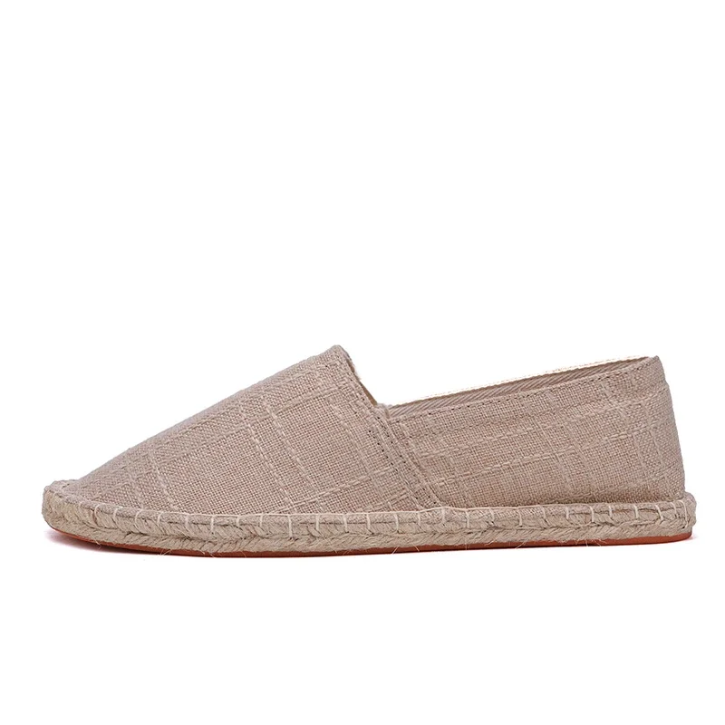 2024 Summer New Espadrilles For Men Shoes Linen Men's Casual Shoes Handmade Weaving Fisherman Shoes Fashion Flats Big Size 47