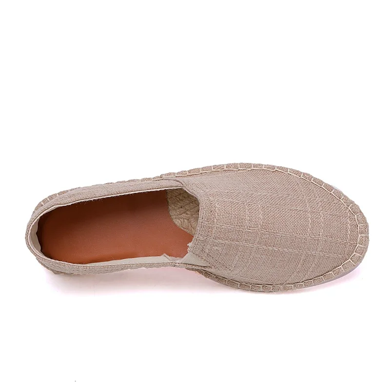 2024 Summer New Espadrilles For Men Shoes Linen Men's Casual Shoes Handmade Weaving Fisherman Shoes Fashion Flats Big Size 47