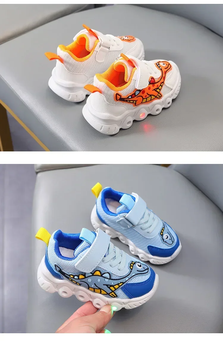 Tennis Shoe LED Children Trainer Cartoon Boy Casual Sneaker for Boy Kid Shoe for Girl Mesh Breathable Shoe Baby Illuminated Shoe