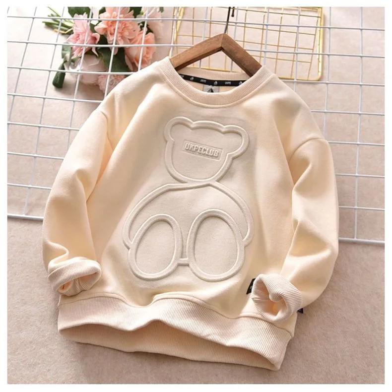 Children Boy Girl Cartoon Bear Sweater Kid Fall Winter Warm Sweatshirt Clothe Tops New Long Sleeve Toddler Baby Bottoming Shirt