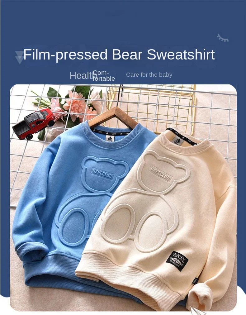 Children Boy Girl Cartoon Bear Sweater Kid Fall Winter Warm Sweatshirt Clothe Tops New Long Sleeve Toddler Baby Bottoming Shirt