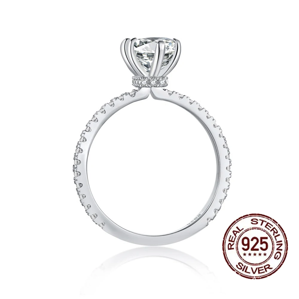 QooLady Fashion 925 Sterling Silver Marquise Cut Cubic Zircon Dazzling Wedding Engagement Rings for Women Fine Jewelry SE012