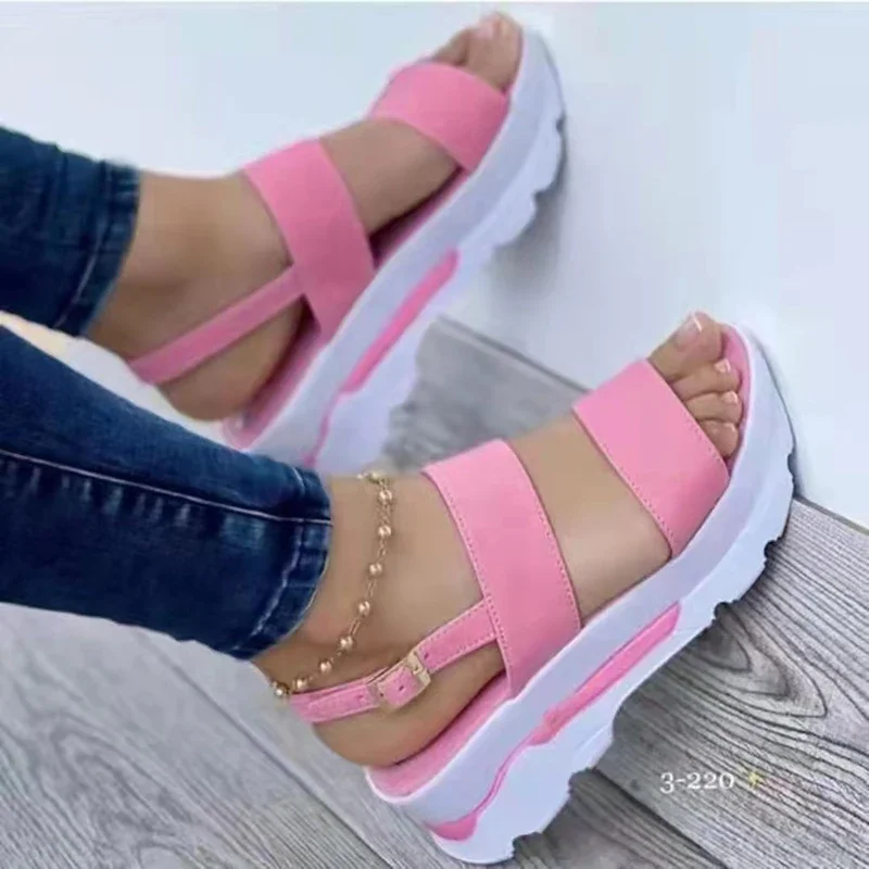 Women's Wedges Sandals Summer New Woman Low Platform Shoes Sandals Heeled Fashion Shoes Female Footwear Wedges Shoes