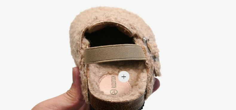 Kids Cork Warmly Slippers Babies Plush Casual Footwear Non-slip Girls Boys Mid-sole Shoes Comfortable Children Cotton Footwear