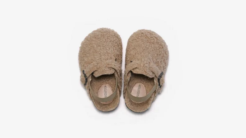 Kids Cork Warmly Slippers Babies Plush Casual Footwear Non-slip Girls Boys Mid-sole Shoes Comfortable Children Cotton Footwear