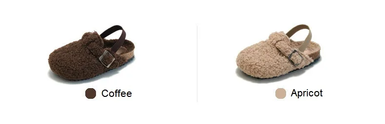 Kids Cork Warmly Slippers Babies Plush Casual Footwear Non-slip Girls Boys Mid-sole Shoes Comfortable Children Cotton Footwear