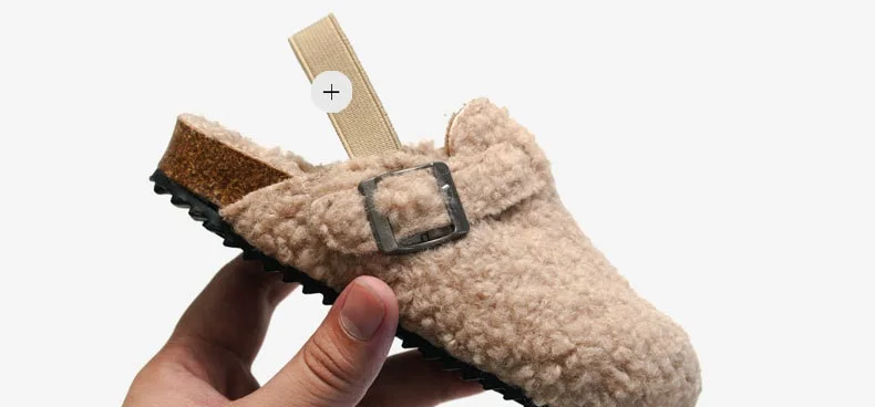 Kids Cork Warmly Slippers Babies Plush Casual Footwear Non-slip Girls Boys Mid-sole Shoes Comfortable Children Cotton Footwear