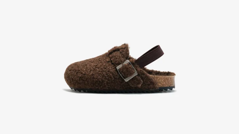 Kids Cork Warmly Slippers Babies Plush Casual Footwear Non-slip Girls Boys Mid-sole Shoes Comfortable Children Cotton Footwear