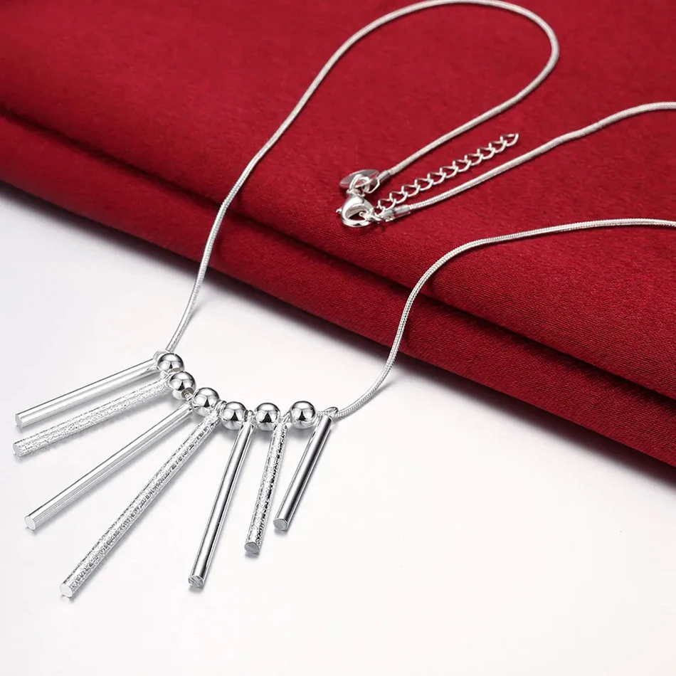 Hot 925 sterling Silver Jewelry sets for women fine classic earrings stud necklace 18 inch Fashion Party wedding Christmas Gifts