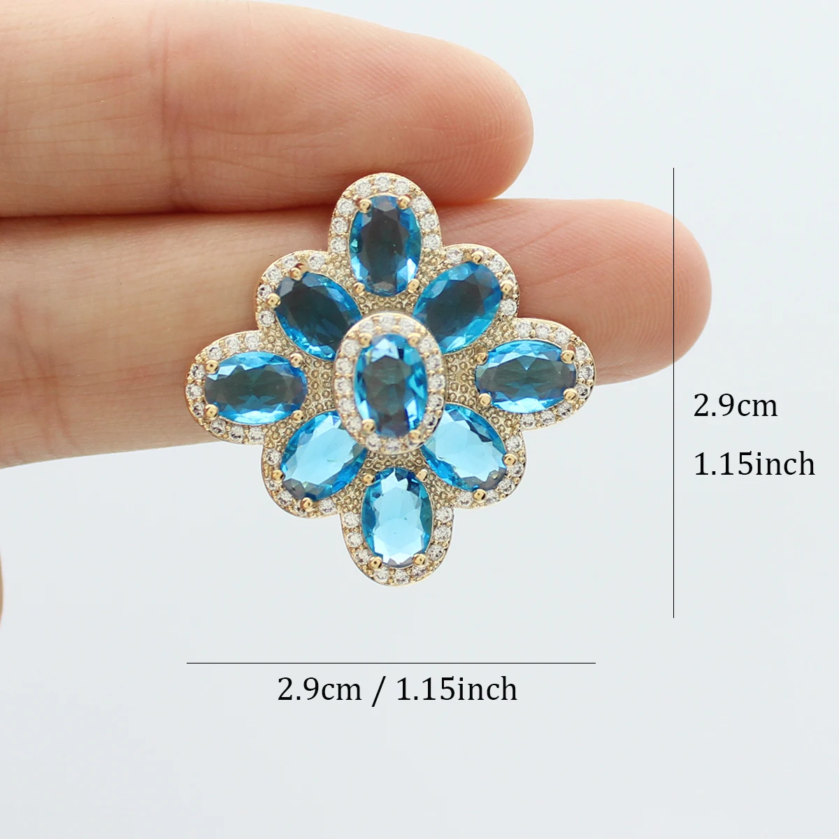 Luxury Jewelry Stud Earrings Cubic Zirconia Half Round Fanshaped Radial Stud Earrings Birthday Gift