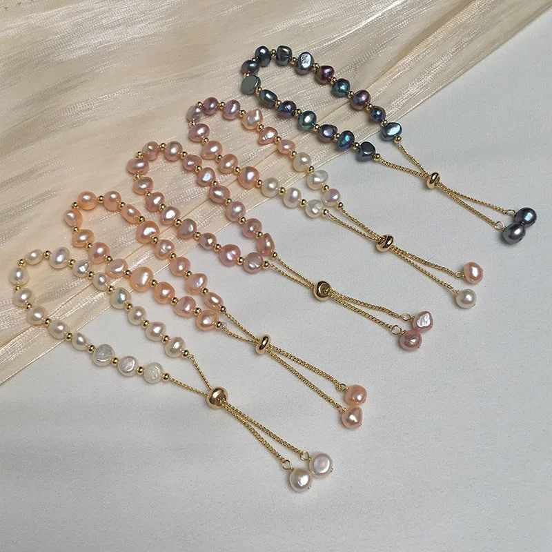 Hot Sell Fashion Natural Baroque Freshwater Pearl 14K Gold Filled Ladies Bracelet Jewelry For Women Birthday Gifts No Fade