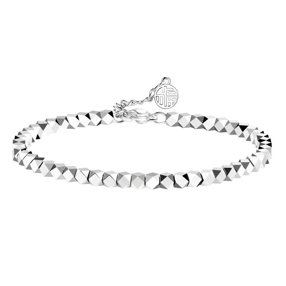 925 Sterling Silver Shiny Irregular Ball Women's Hand Bracelets Luxury Designer Jewelry Accessories Offers