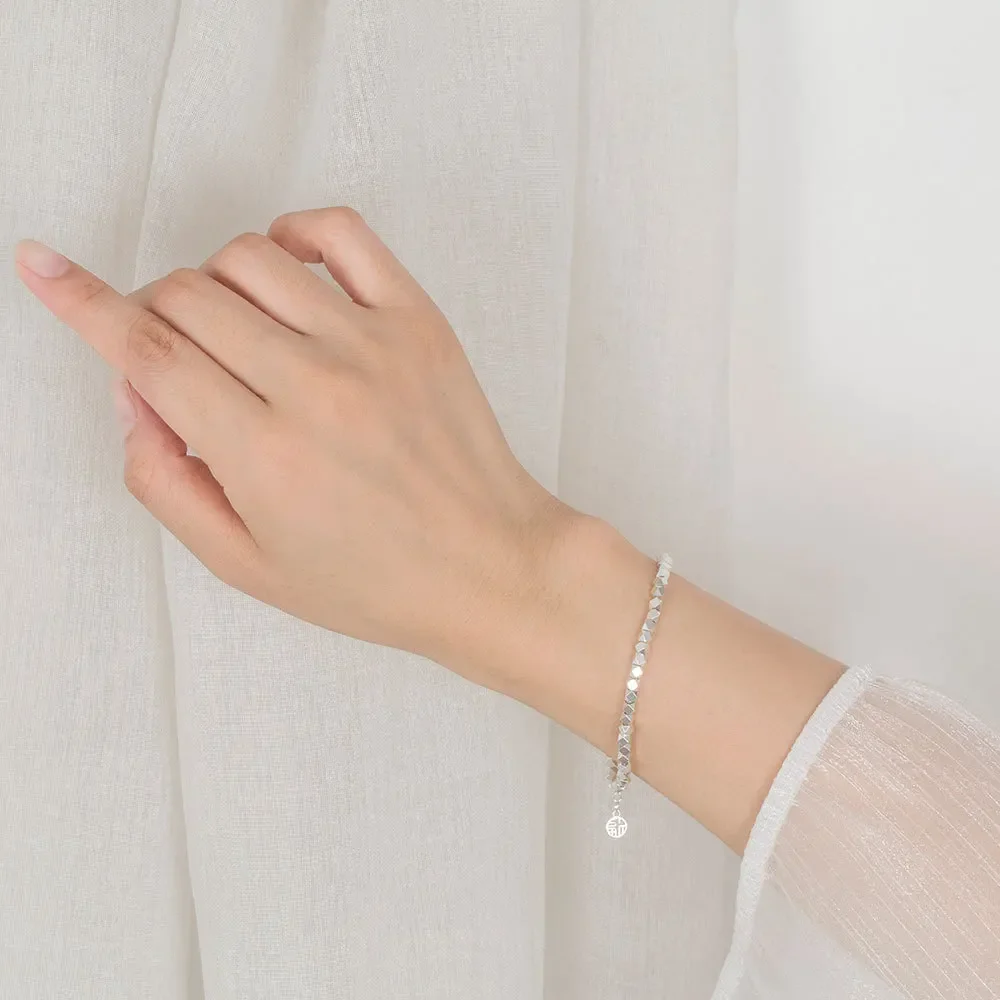 925 Sterling Silver Shiny Irregular Ball Women's Hand Bracelets Luxury Designer Jewelry Accessories Offers
