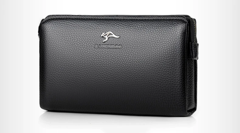 Luxury Brand Men's Wallet Leather Long Wallet PU Leather Wallet Men Double Zipper Coin Pocket Purse Business Clutch Phone Bag