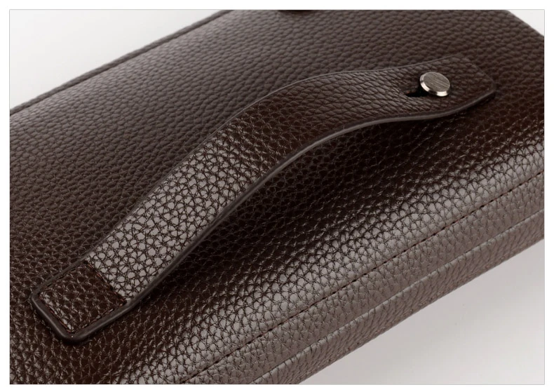Luxury Brand Men's Wallet Leather Long Wallet PU Leather Wallet Men Double Zipper Coin Pocket Purse Business Clutch Phone Bag