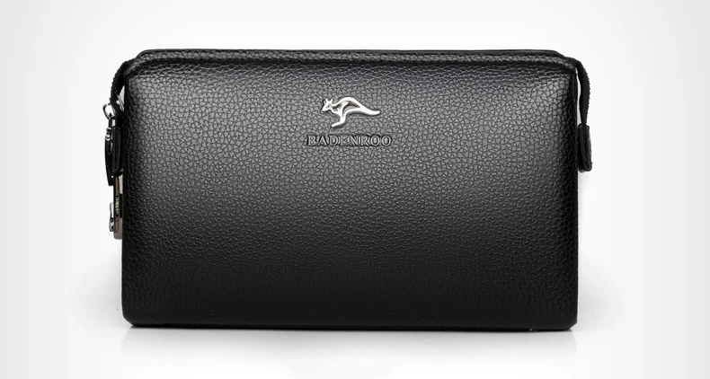Luxury Brand Men's Wallet Leather Long Wallet PU Leather Wallet Men Double Zipper Coin Pocket Purse Business Clutch Phone Bag