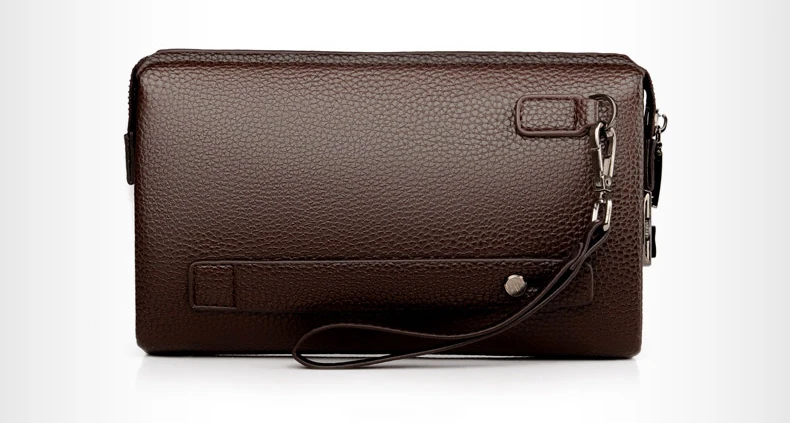 Luxury Brand Men's Wallet Leather Long Wallet PU Leather Wallet Men Double Zipper Coin Pocket Purse Business Clutch Phone Bag