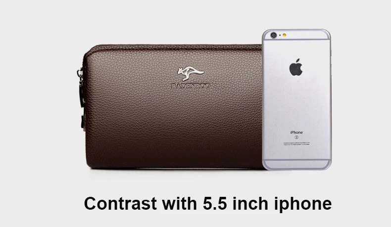 Luxury Brand Men's Wallet Leather Long Wallet PU Leather Wallet Men Double Zipper Coin Pocket Purse Business Clutch Phone Bag
