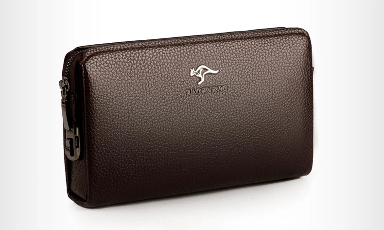 Luxury Brand Men's Wallet Leather Long Wallet PU Leather Wallet Men Double Zipper Coin Pocket Purse Business Clutch Phone Bag