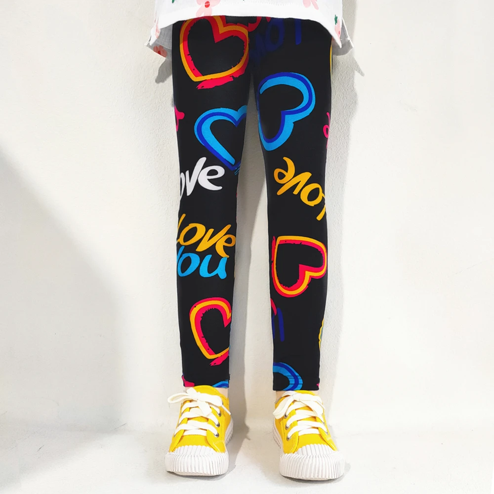 Children's Clothing Children's Bottom Pants Spring and Autumn Girl Printed Cartoon Slim Fit Pants Summer Pants