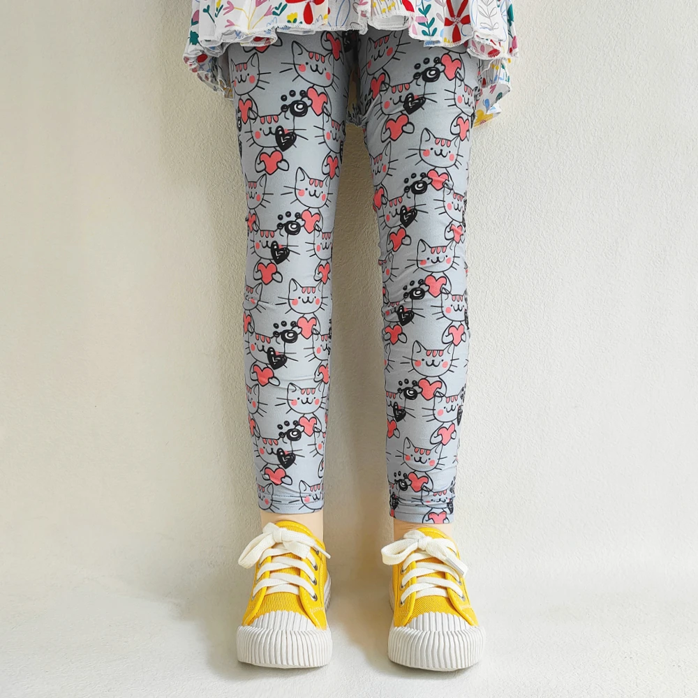 Children's Clothing Children's Bottom Pants Spring and Autumn Girl Printed Cartoon Slim Fit Pants Summer Pants