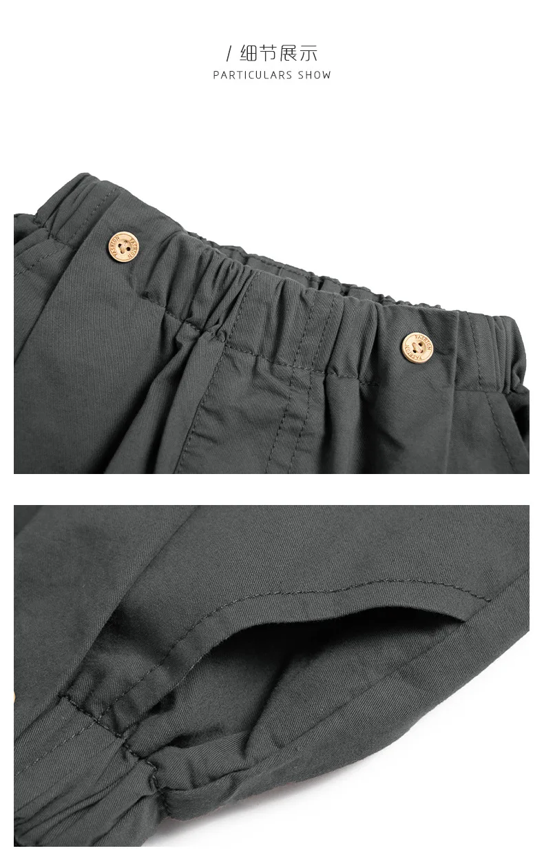 Children Clothing Boys Casual Pants 2024 Spring New Spring and Autumn Loose Korean Style Solid Color Casual Simple Pants