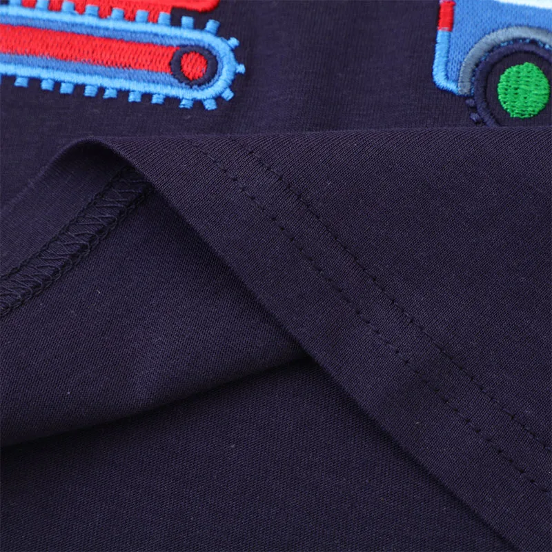 Little maven Baby Boys Blouses Long Sleeves Striped T-shirt Cotton Cartoon Excavator Tops for Kids Children's Clothing