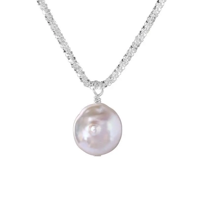 100% Natural Baroque Freshwater Pearl 925 Sterling Silver Female Pendant Necklace Jewelry For Women Birthday Gifts