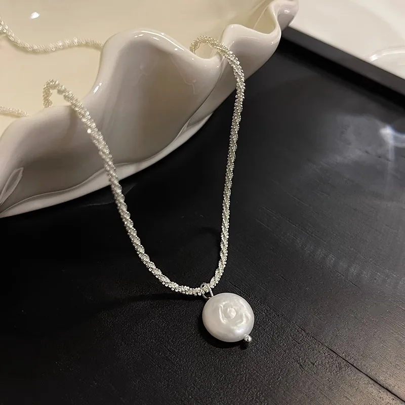 100% Natural Baroque Freshwater Pearl 925 Sterling Silver Female Pendant Necklace Jewelry For Women Birthday Gifts