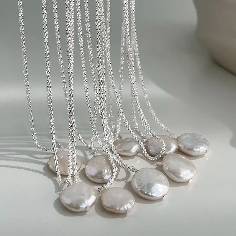 100% Natural Baroque Freshwater Pearl 925 Sterling Silver Female Pendant Necklace Jewelry For Women Birthday Gifts